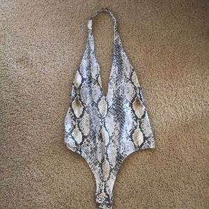 Snake print body suit - never been worn!